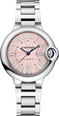 Cartier Ballon Bleu de Cartier Pink Dial Silver Steel Strap Watch for Women - WSBB0046