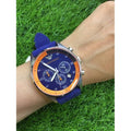  Shop Authentic Emporio Armani Chronograph Blue Dial Blue Rubber Strap Watch For Men - AR5864 - Luxxuri