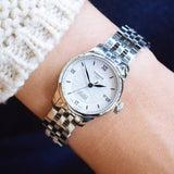  Shop Authentic Tissot Le Locle Automatic Double Happiness Lady Silver Dial Silver Steel Strap Watch For Women - T41.1.183.35 - Luxxuri