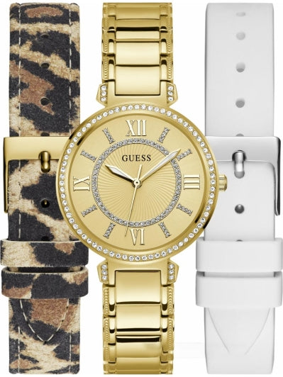  Shop Authentic Guess Montage Quartz Gold Dial Gold Steel Strap Watch For Women - GW0588L1 - Luxxuri
