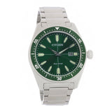  Shop Authentic Citizen Eco Drive Vintage Green Dial Silver Steel Strap Watch For Men - AW1598-70X - Luxxuri