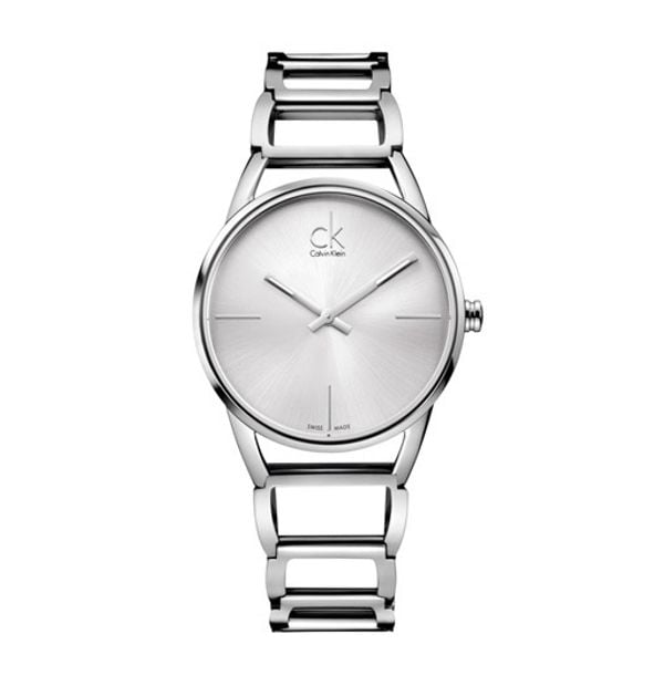  Shop Authentic Calvin Klein Stately White Dial Silver Steel Strap Watch for Women - K3G23126 - Luxxuri
