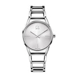  Shop Authentic Calvin Klein Stately White Dial Silver Steel Strap Watch for Women - K3G23126 - Luxxuri