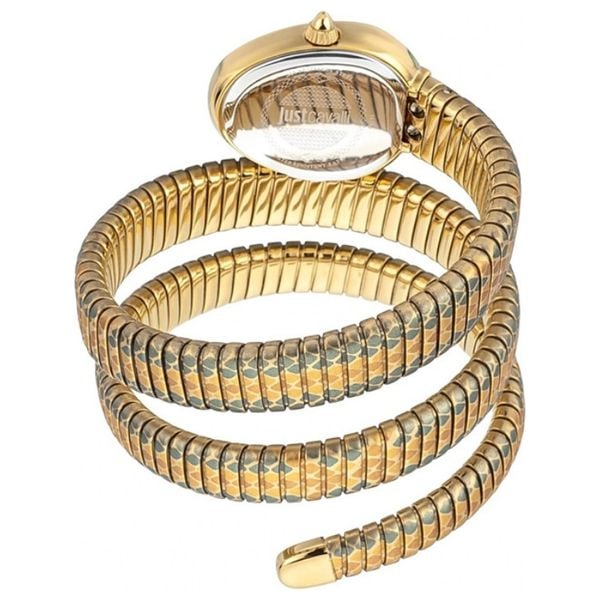 Just Cavalli Glam Snake Gold Dial Multicolor Steel Strap Watch for Women - JC1L163M0235