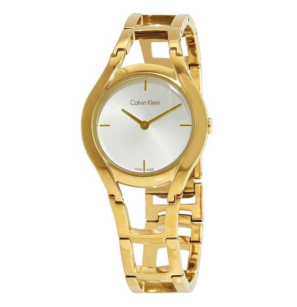 Shop Authentic Calvin Klein Class White Dial Gold Steel Strap Watch for Women - K6R23526 - Luxxuri