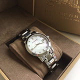  Shop Authentic Burberry The City Diamonds Silver Dial Silver Steel Strap Watch for Women - BU9125 - Luxxuri