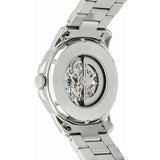  Shop Authentic Fossil Grant Automatic Skeleton Black Dial Silver Steel Strap Watch for Men - ME3103 - Luxxuri
