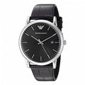  Shop Authentic Emporio Armani Classic Quartz Black Dial Black Leather Strap Watch For Men - AR1692 - Luxxuri