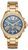  Shop Authentic Michael Kors Wren Diamonds Blue Dial Gold Steel Strap Watch for Women - MK6291 - Luxxuri