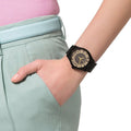 Marc Jacobs Henry Transparent Black Dial Black Steel Strap Watch for Women - MBM3255