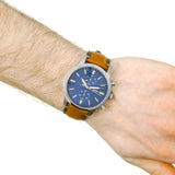  Shop Authentic Fossil Townsman Chronograph Blue Dial Brown Leather Strap Watch for Men - FS5279 - Luxxuri