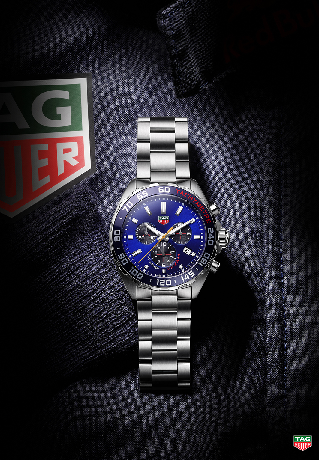 Tag Heuer Formula 1 Red Bull Racing Chronograph Blue Dial Silver Steel Strap Watch for Men - CAZ101AK.BA0842