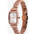 Emporio Armani Gianni T Bar Quartz Crystals White Dial Rose Gold Steel Strap Watch For Women - AR11406