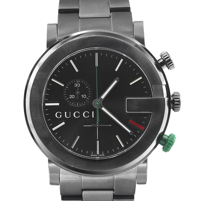  Shop Authentic Gucci G Chrono Black Dial Black Steel Strap Watch For Men - YA101331 - Luxxuri