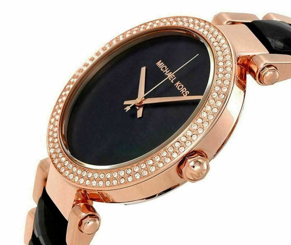  Shop Authentic Michael Kors Parker Mother of Pearl Black Dial Two Tone Steel Strap Watch for Women - MK6414 - Luxxuri