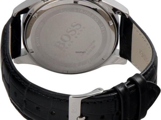  Shop Authentic Hugo Boss Ikon Blue Dial Black Leather Strap Watch for Men - 1513176 - Luxxuri