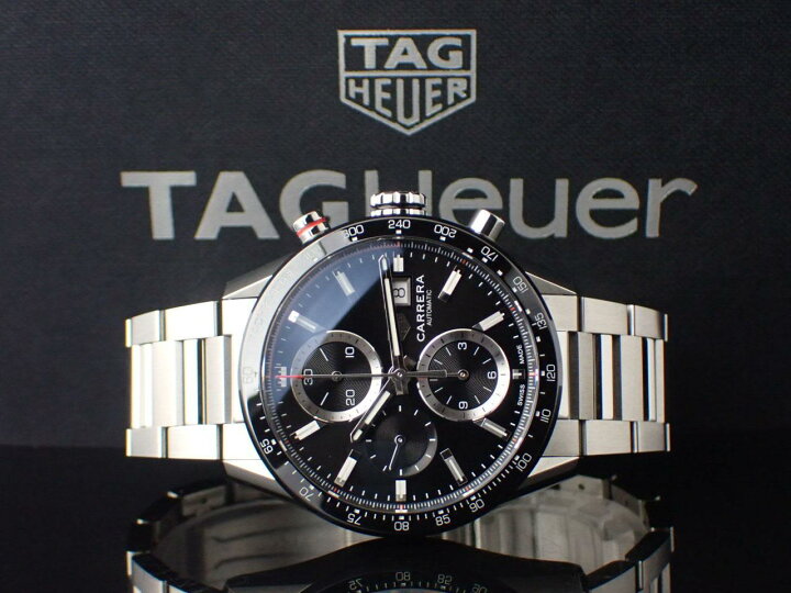  Shop Authentic Tag Heuer Carrera Automatic Chronograph Black Dial Silver Steel Strap Watch for Men - CBM2110.BA0651 - Luxxuri