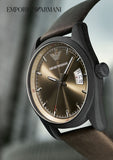  Shop Authentic Emporio Armani Sportivo Chronograph Beige Dial Brown Leather Strap Watch For Men - AR6081 - Luxxuri