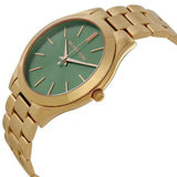  Shop Authentic Michael Kors Slim Runway Green Dial Gold Steel Strap Watch for Women - MK3435 - Luxxuri