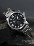  Shop Authentic Fossil Nate Chronograph Black Dial Silver Steel Strap Watch for Men - JR1353 - Luxxuri