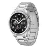  Shop Authentic Hugo Boss View Chronograph Black Dial Silver Steel Strap Watch For Men - 1514008 - Luxxuri