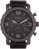  Shop Authentic Fossil Nate Chronograph Black Dial Black Leather Strap Watch for Men - JR1354 - Luxxuri