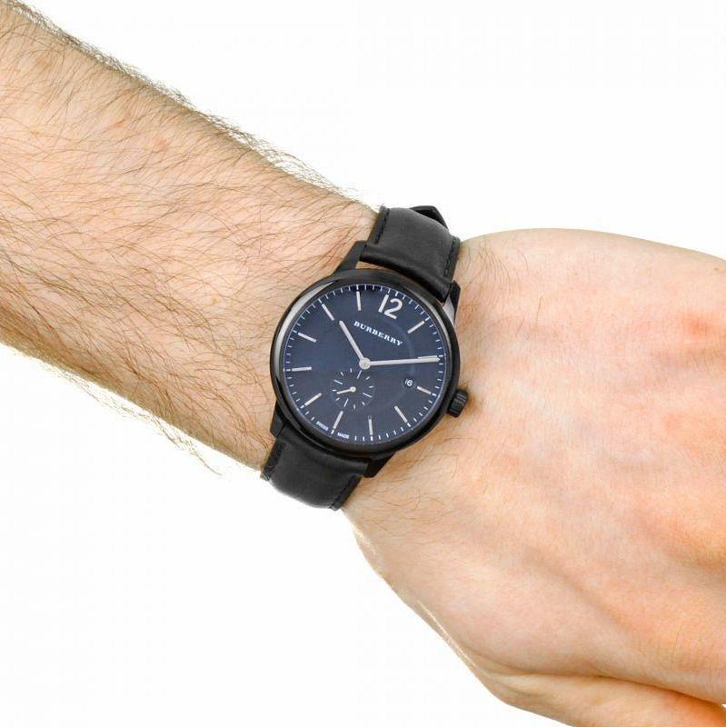  Shop Authentic Burberry The Classic Black Dial Black Leather Strap Watch for Men - BU10003 - Luxxuri