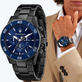  Shop Authentic Maserati Competizione Chronograph Blue Dial Black Steel Strap Watch For Men - R8873600005 - Luxxuri