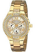  Shop Authentic Guess Viva Diamonds Gold Dial Gold Steel Strap Watch for Women - W0111L2 - Luxxuri