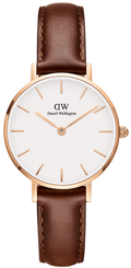  Shop Authentic Daniel Wellington Classic Petite York White Dial Brown Leather Strap Watch For Women - DW00100176 - Luxxuri