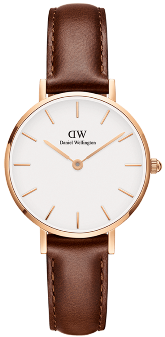  Shop Authentic Daniel Wellington Classic Petite York White Dial Brown Leather Strap Watch For Women - DW00100176 - Luxxuri