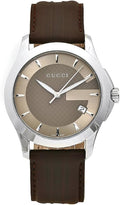  Shop Authentic Gucci G Timeless Quartz Brown Dial Brown Rubber Strap Watch For Men - YA126403 - Luxxuri