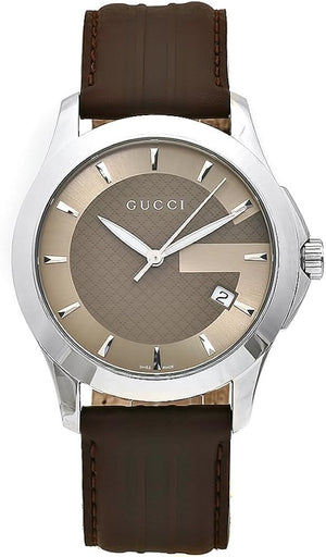  Shop Authentic Gucci G Timeless Quartz Brown Dial Brown Rubber Strap Watch For Men - YA126403 - Luxxuri
