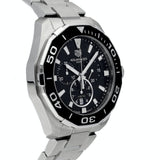  Shop Authentic Tag Heuer Aquaracer Quartz Chronograph Black Dial Silver Steel Strap Watch for Men - CAY111A.BA0927 - Luxxuri