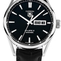  Shop Authentic Tag Heuer Carrera Automatic 41mm Black Dial Black Leather Strap Watch for Men - WAR201A.FC6266 - Luxxuri