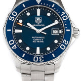  Shop Authentic Tag Heuer Aquaracer Caliber 5 Automatic Blue Dial Silver Steel Strap Watch for Men - WAN2111.BA0822 - Luxxuri