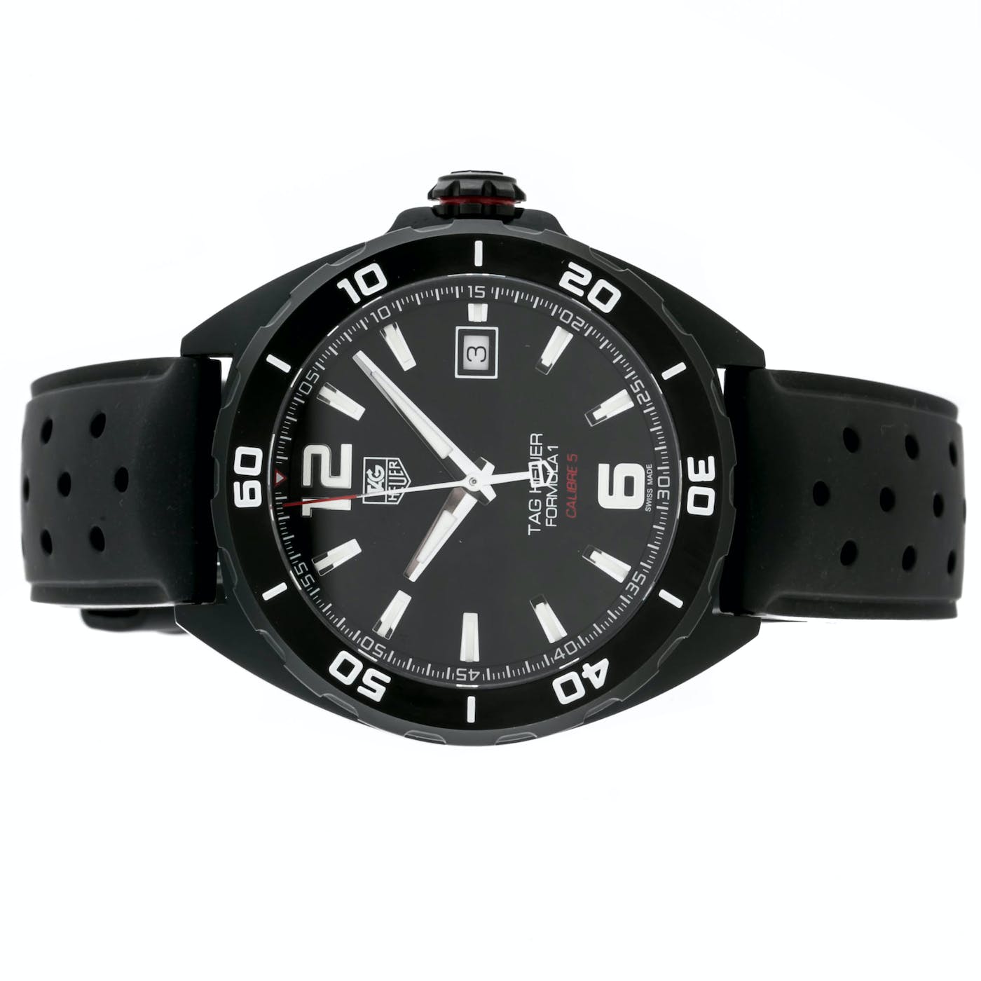 Tag Heuer Formula 1 Automatic Black Dial Black Rubber Strap Watch for Men - WAZ2115.FT8023