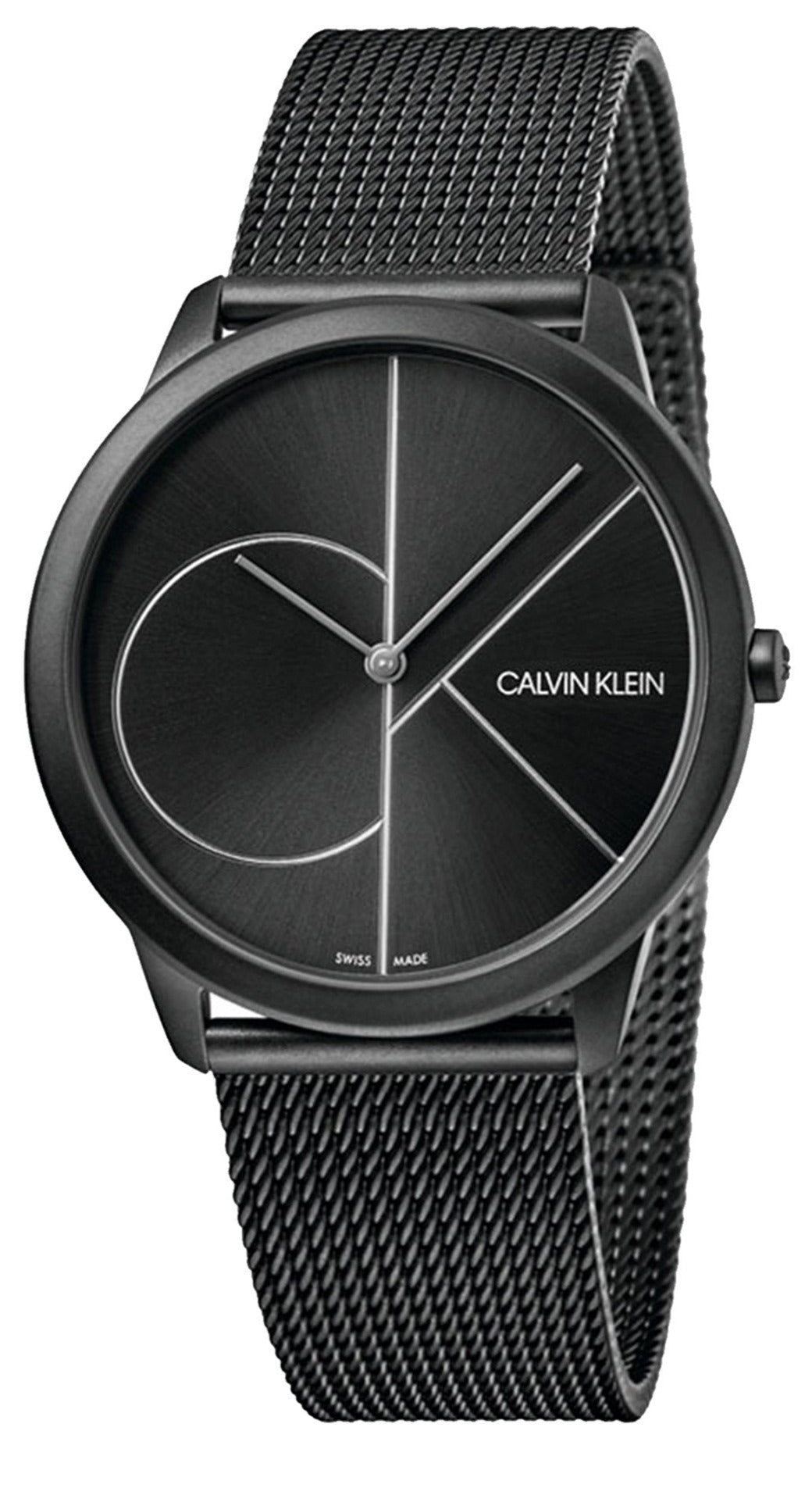  Shop Authentic Calvin Klein Minimal Black Dial Black Mesh Bracelet Watch for Men - K3M5145X - Luxxuri
