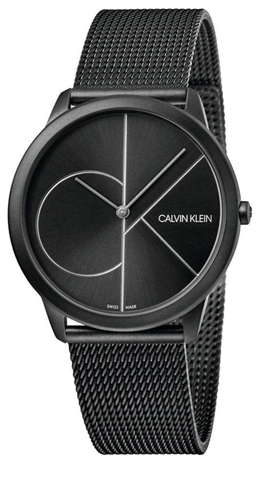  Shop Authentic Calvin Klein Minimal Black Dial Black Mesh Bracelet Watch for Men - K3M5145X - Luxxuri