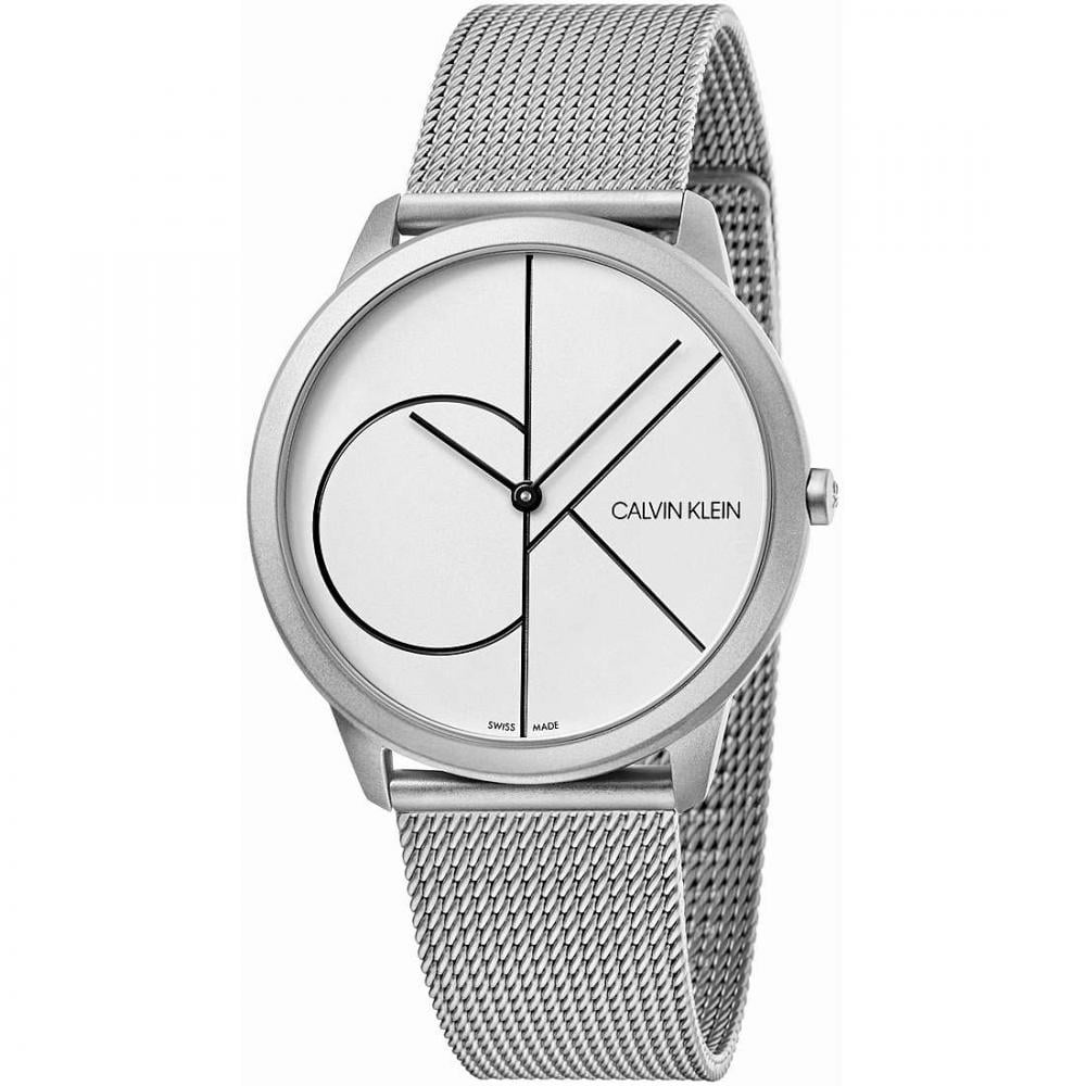  Shop Authentic Calvin Klein Minimal White Dial Silver Mesh Bracelet Watch for Men - K3M5115X - Luxxuri