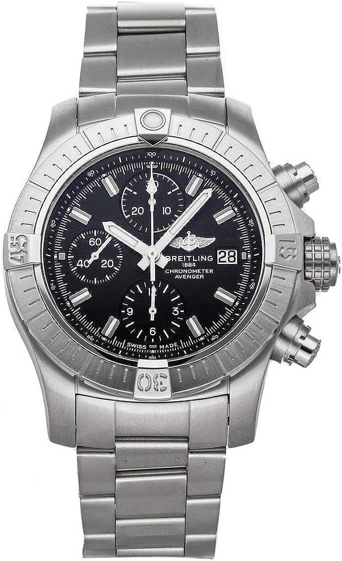  Shop Authentic Breitling Avenger Chronograph 43 Black Dial Silver Steel Strap Watch for Men - A13385101B1A1 - Luxxuri