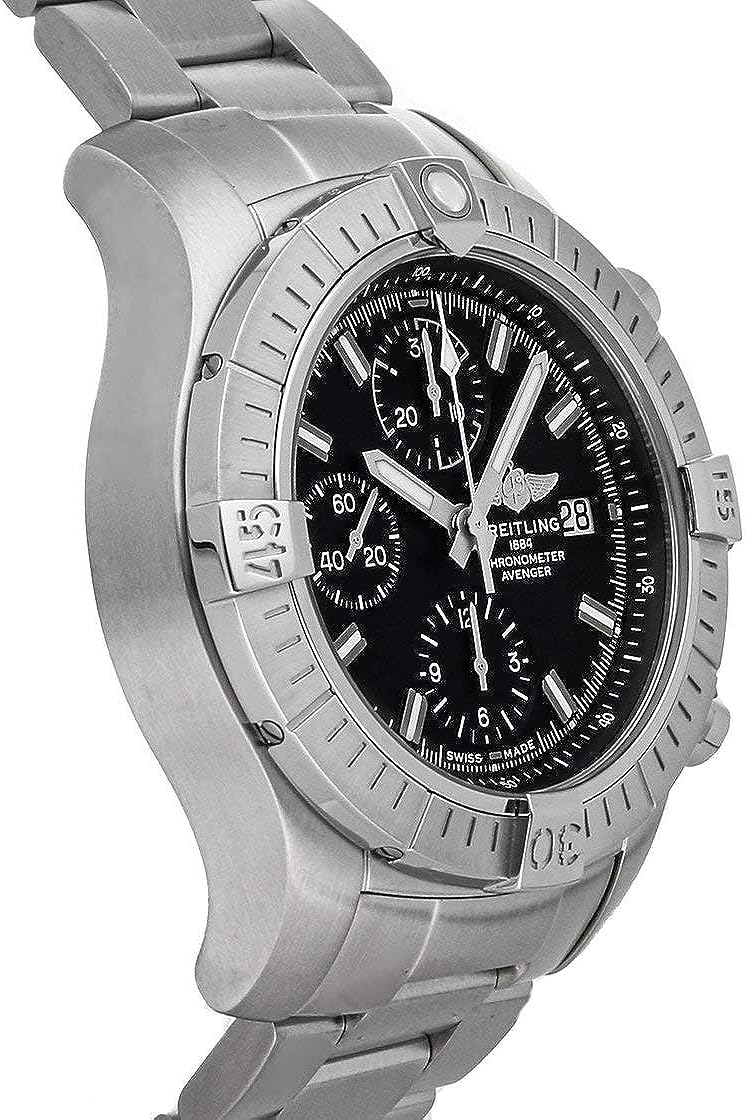 Shop Authentic Breitling Avenger Chronograph 43 Black Dial Silver Steel Strap Watch for Men - A13385101B1A1 - Luxxuri