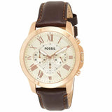  Shop Authentic Fossil Grant Chronograph White Dial Brown Leather Strap Watch for Men - FS4991 - Luxxuri