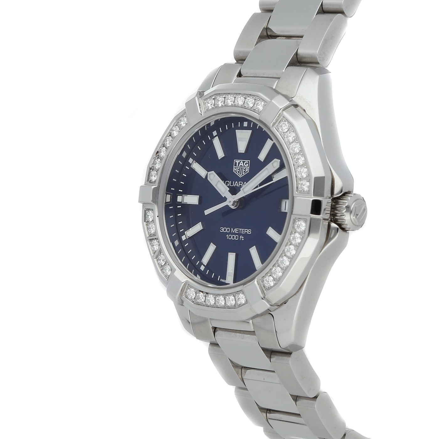  Shop Authentic Tag Heuer Aquaracer Quartz Diamonds Blue Dial Silver Steel Strap Watch for Women - WAY131N.BA0748 - Luxxuri