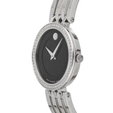  Shop Authentic Movado Esperanza 63 Diamonds Black Dial Silver Steel Strap Watch For Women - 0607052 - Luxxuri