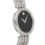  Shop Authentic Movado Esperanza 63 Diamonds Black Dial Silver Steel Strap Watch For Women - 0607052 - Luxxuri