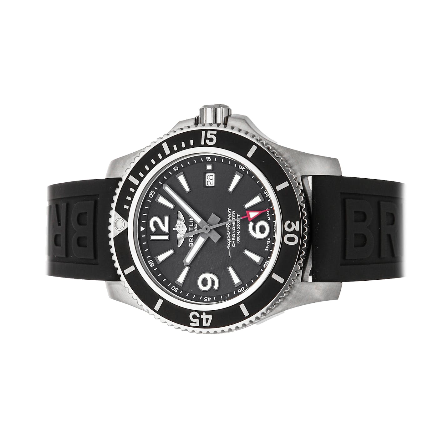  Shop Authentic Breitling Superocean II 44mm Black Dial Black Rubber Strap Watch for Men - A17367D71B1S2 - Luxxuri