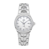  Shop Authentic Tag Heuer Link Quartz Diamonds Mother of Pearl Dial Silver Steel Strap Watch for Women - WBC1316.BA0600 - Luxxuri
