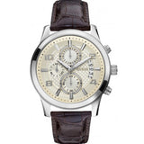  Shop Authentic Guess Exec Chronograph White Dial Brown Leather Strap Watch For Men - W0076G2 - Luxxuri