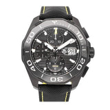  Shop Authentic Tag Heuer Aquaracer Chronograph PVD Black Dial Black Nylon Strap Watch for Men - CAY218A.FC6361 - Luxxuri